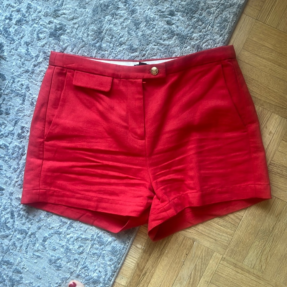 J. Crew Red Linen blend Shorts- Sz 2
